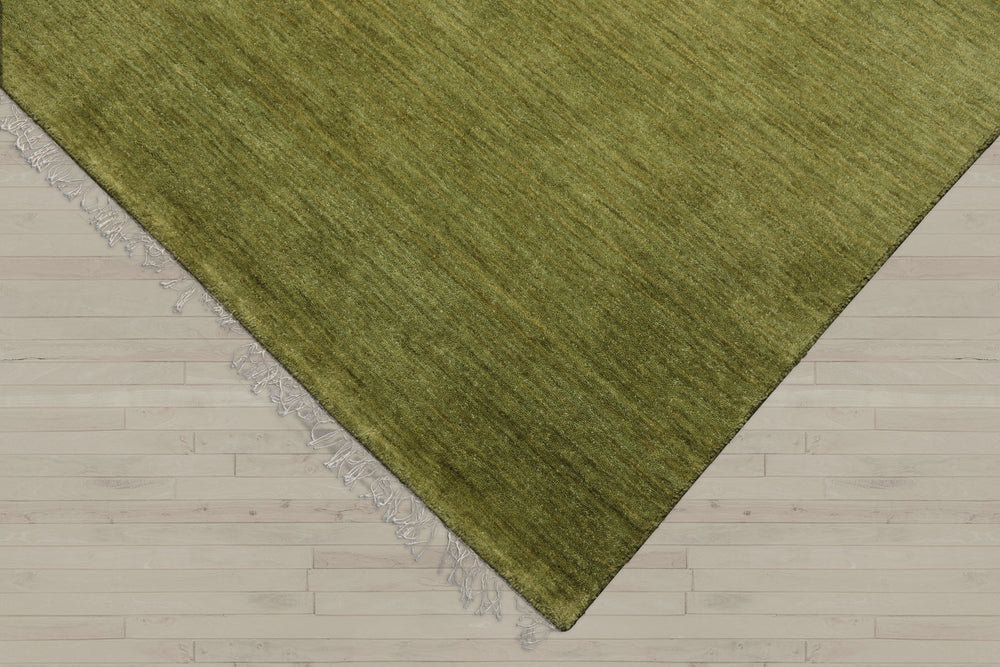 Multi Size Green Color Hand Knotted  Wool Modern Oriental Rug