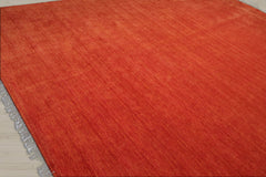 Multi Size Burnt Orange Color Hand Knotted  Wool Modern Oriental Rug