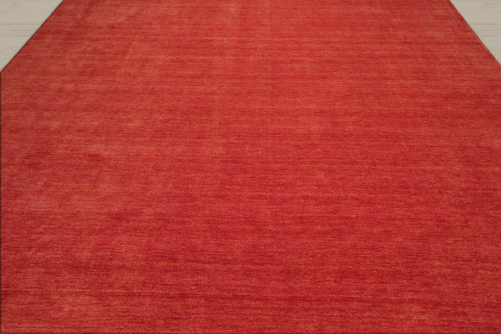 Multi Size Burnt Orange Color Hand Knotted  Wool Modern Oriental Rug