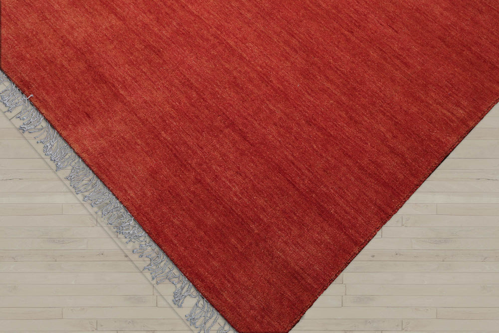 Multi Size Burnt Orange Color Hand Knotted  Wool Modern Oriental Rug
