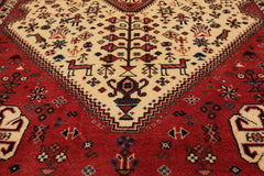 3x5 Ivory, Rust, Chocolate Color Hand Knotted Abadeh 100% Wool Traditional Oriental Rug