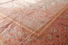 Knotted Rug Gray Blush Hand Knotted 9'x12' Authentic Kum Traditional 500 KPSI 100% Silk Oriental Area Rug