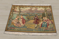 3x5 Beige, Black, Green Color Hand Knotted  100% Wool Traditional Oriental Rug