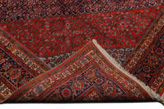 Knotted Rug Navy Orange Hand Knotted 10'x14' Vintage Bidjar Traditional 100% Wool Oriental Area Rug