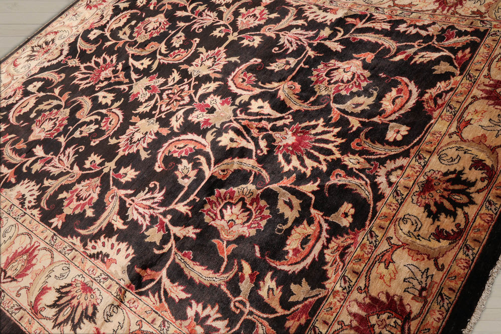 8x10 Charcoal, Beige, Rust Color Hand Knotted Peshawar 100% Wool Traditional Oriental Rug