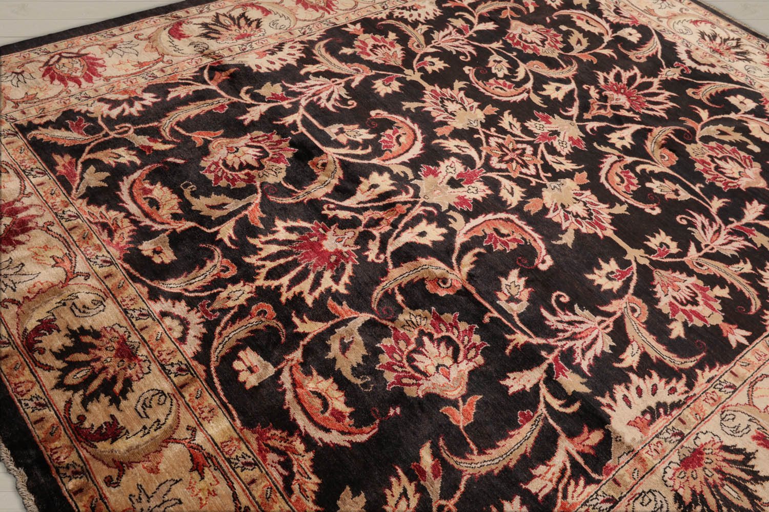 8x10 Charcoal, Beige, Rust Color Hand Knotted Peshawar 100% Wool Traditional Oriental Rug