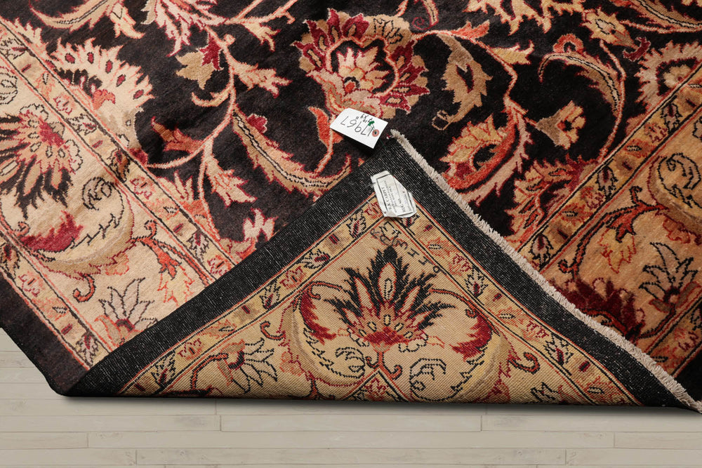 8x10 Charcoal, Beige, Rust Color Hand Knotted Peshawar 100% Wool Traditional Oriental Rug