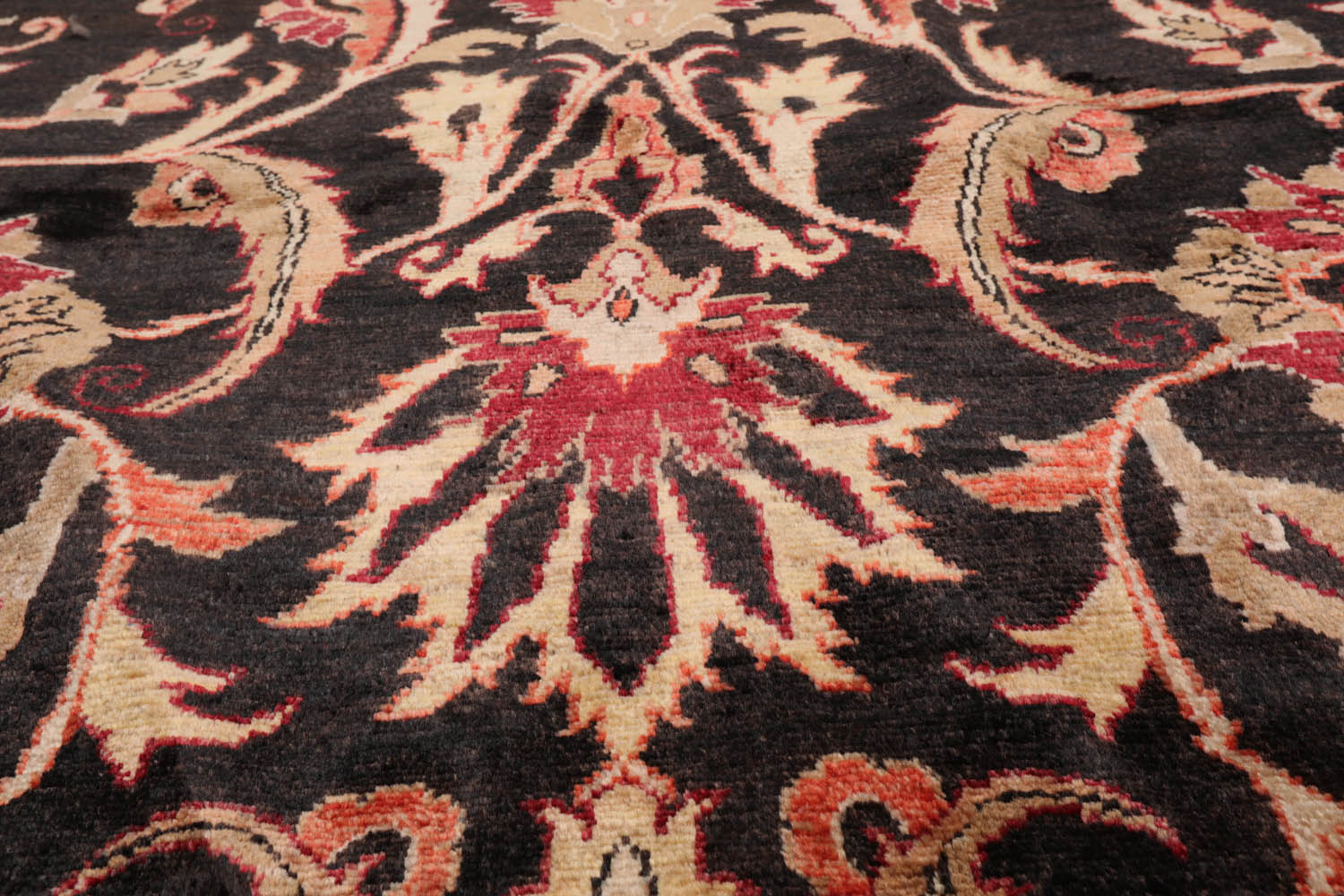 8x10 Charcoal, Beige, Rust Color Hand Knotted Peshawar 100% Wool Traditional Oriental Rug