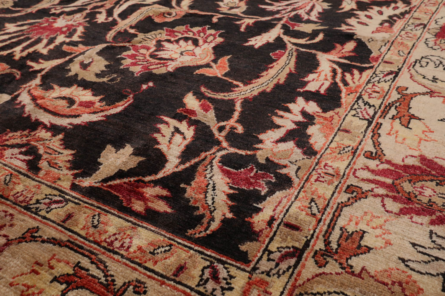 8x10 Charcoal, Beige, Rust Color Hand Knotted Peshawar 100% Wool Traditional Oriental Rug
