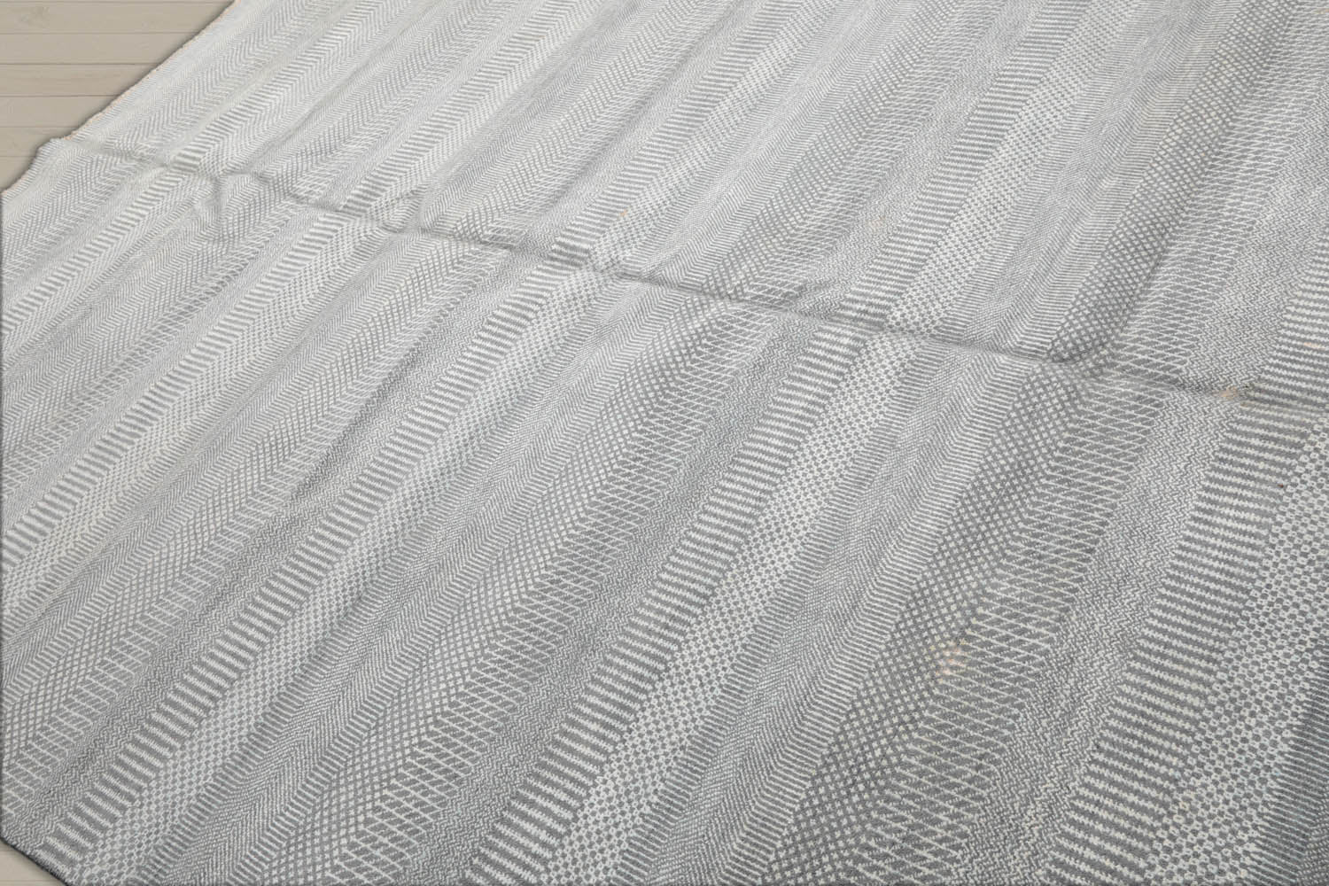 8x10 Gray, White, Color Hand Knotted  100% Wool Modern Oriental Rug