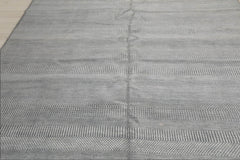 8x10 Gray, White, Color Hand Knotted  100% Wool Modern Oriental Rug