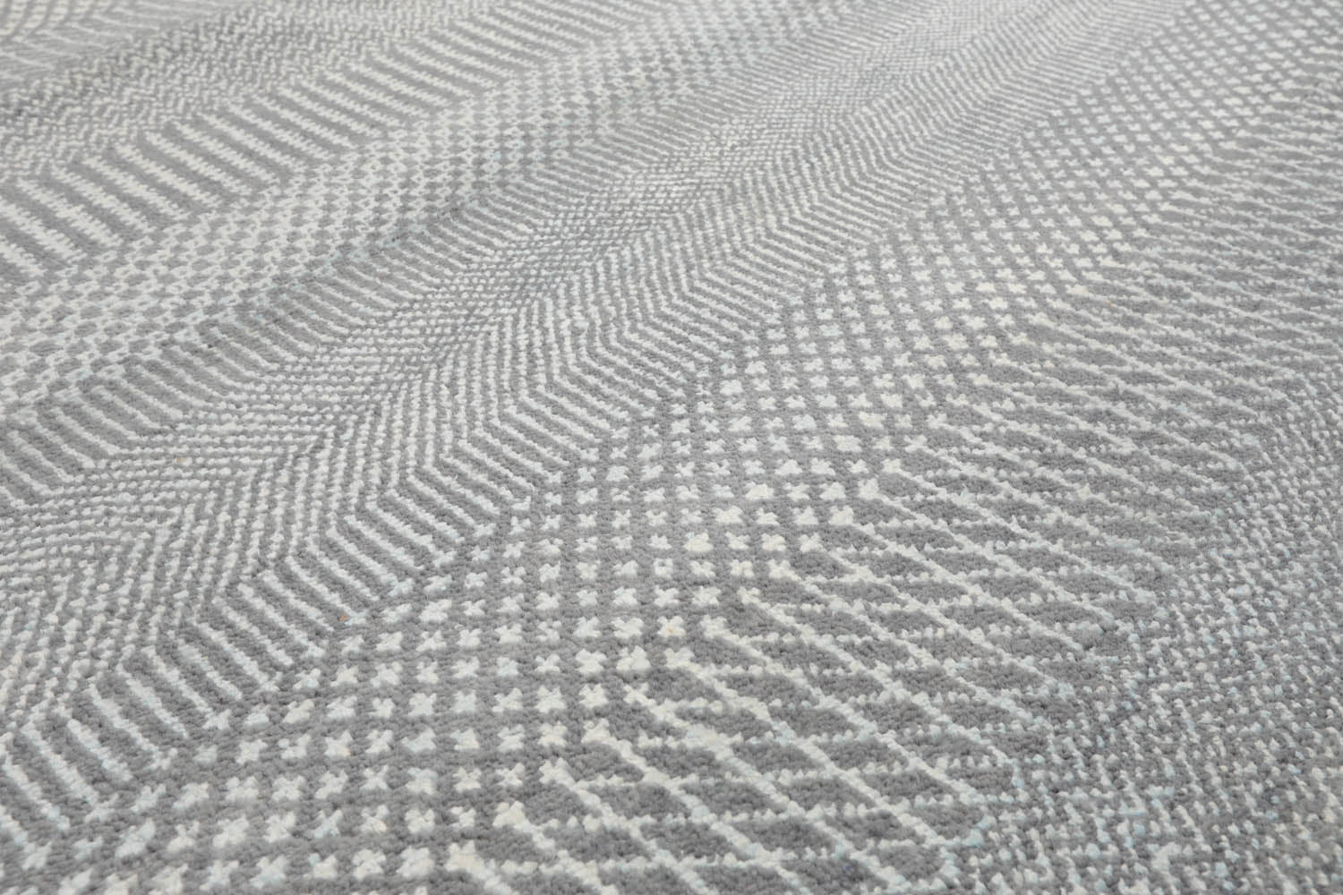 8x10 Gray, White, Color Hand Knotted  100% Wool Modern Oriental Rug