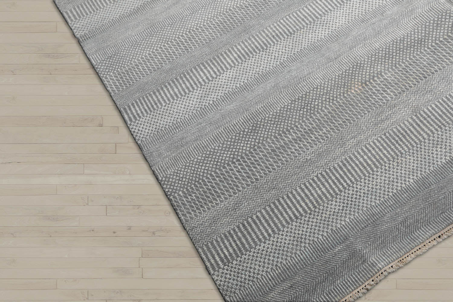 8x10 Gray, White, Color Hand Knotted  100% Wool Modern Oriental Rug