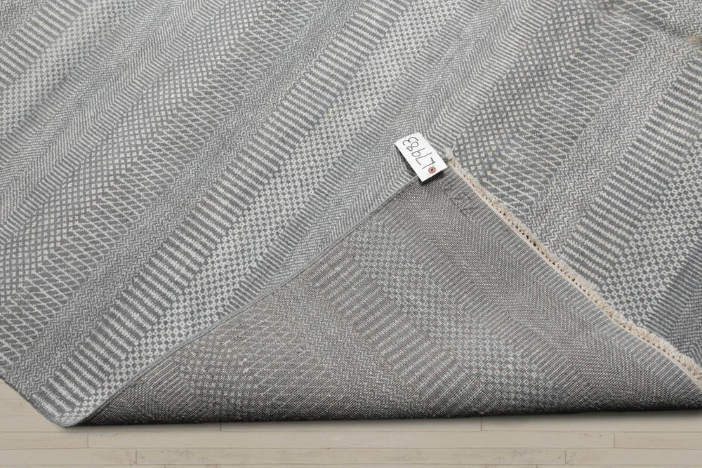 8x10 Gray, White, Color Hand Knotted  100% Wool Modern Oriental Rug