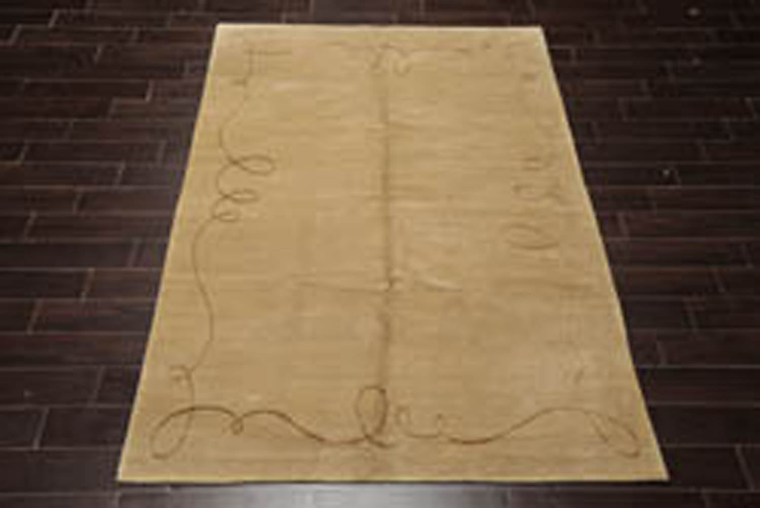 6x9 Moss, Gold, Color Hand Knotted  Wool & Silk Modern Oriental Rug