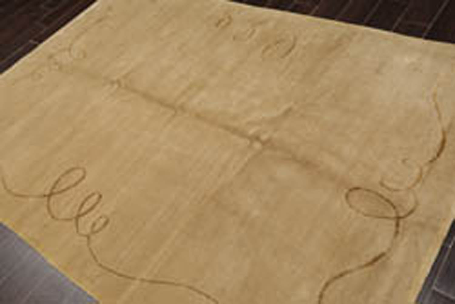 6x9 Moss, Gold, Color Hand Knotted  Wool & Silk Modern Oriental Rug