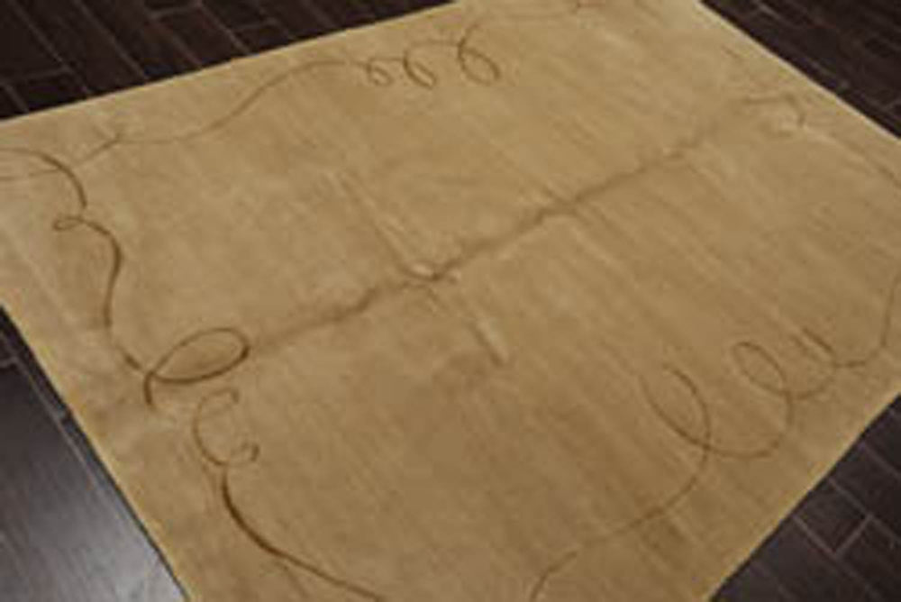 6x9 Moss, Gold, Color Hand Knotted  Wool & Silk Modern Oriental Rug