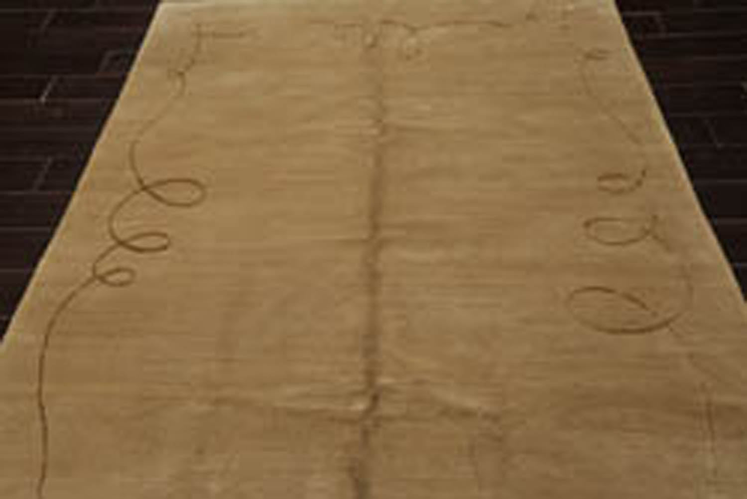 6x9 Moss, Gold, Color Hand Knotted  Wool & Silk Modern Oriental Rug