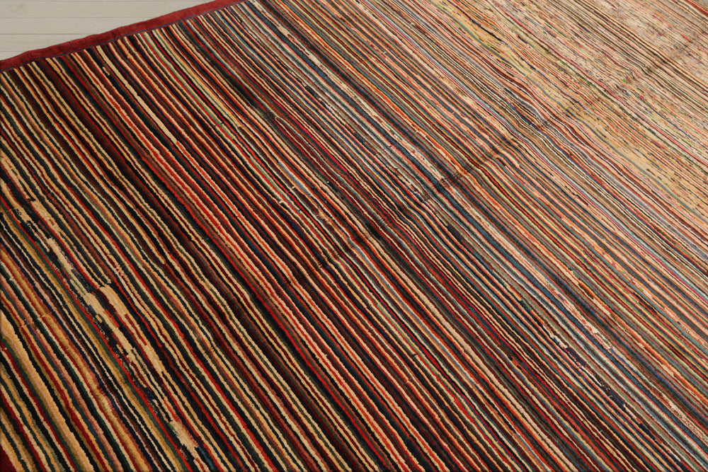 6x9 Rust, Beige, Blue Color Hand Knotted Chobi Peshawar 100% Wool Modern Oriental Rug