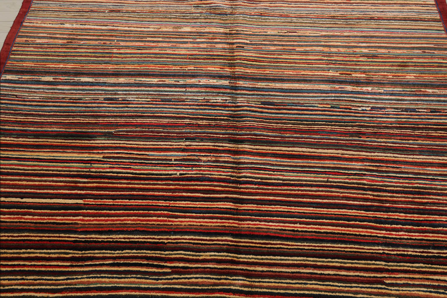 6x9 Rust, Beige, Blue Color Hand Knotted Chobi Peshawar 100% Wool Modern Oriental Rug