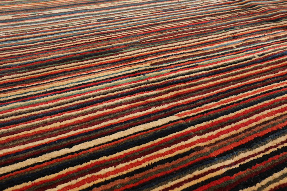 6x9 Rust, Beige, Blue Color Hand Knotted Chobi Peshawar 100% Wool Modern Oriental Rug