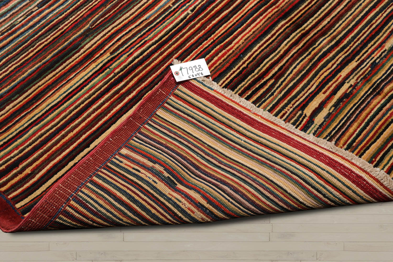 6x9 Rust, Beige, Blue Color Hand Knotted Chobi Peshawar 100% Wool Modern Oriental Rug