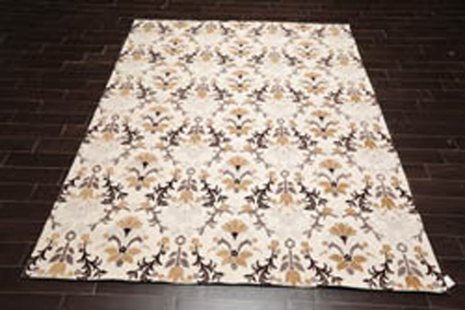 8x10 Beige, Brown, Chocolate Color Hand Knotted  Polypropylene Transitional Oriental Rug