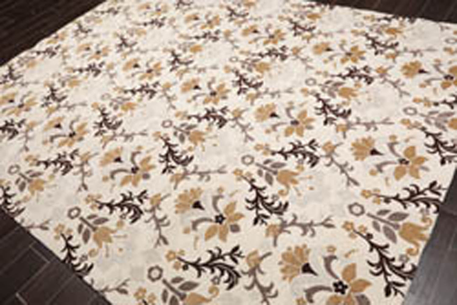 8x10 Beige, Brown, Chocolate Color Hand Knotted  Polypropylene Transitional Oriental Rug