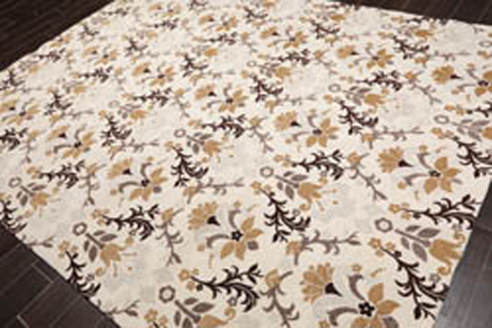 8x10 Beige, Brown, Chocolate Color Hand Knotted  Polypropylene Transitional Oriental Rug