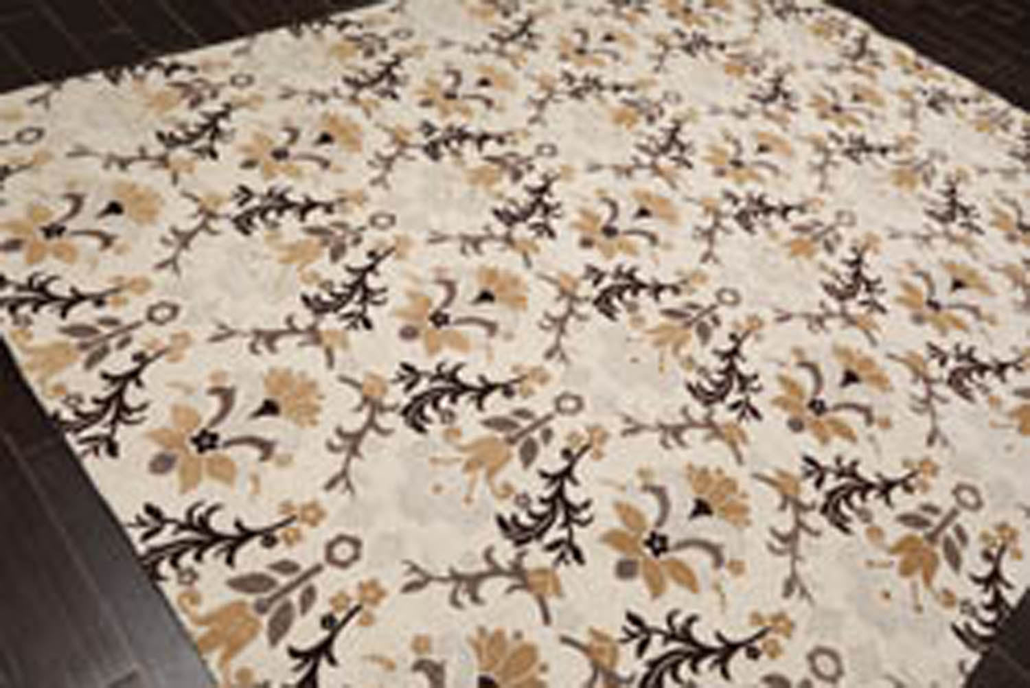 8x10 Beige, Brown, Chocolate Color Hand Knotted  Polypropylene Transitional Oriental Rug