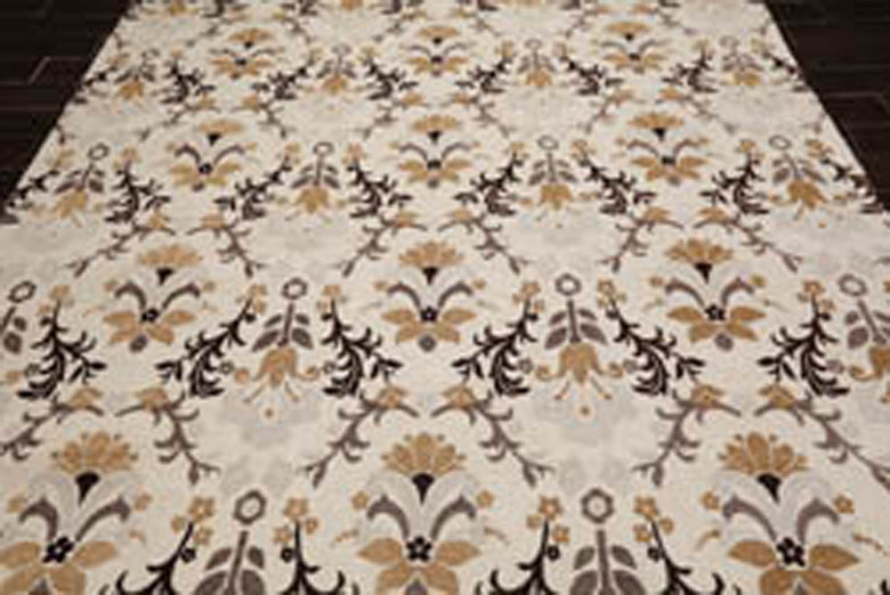 8x10 Beige, Brown, Chocolate Color Hand Knotted  Polypropylene Transitional Oriental Rug