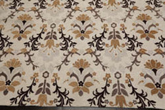 8x10 Beige, Brown, Chocolate Color Hand Knotted  Polypropylene Transitional Oriental Rug