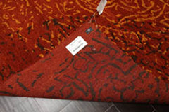 8x10 Terracotta, Gold, Color Hand Knotted Tamarian 100% Wool Modern Oriental Rug