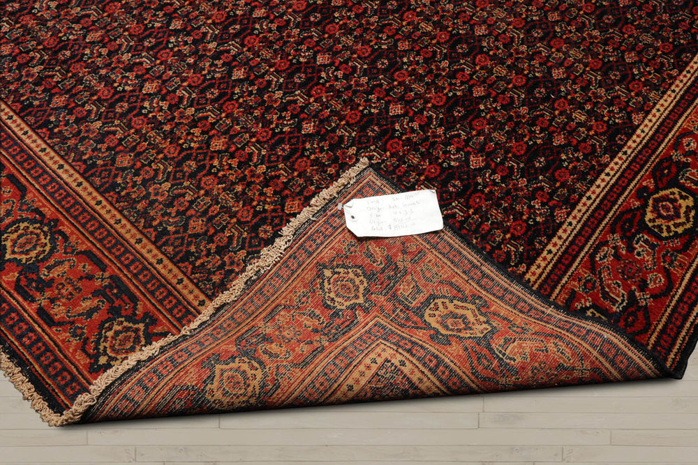 10x14 Black, Orange, Gold Color Hand Knotted  100% Wool Traditional Oriental Rug