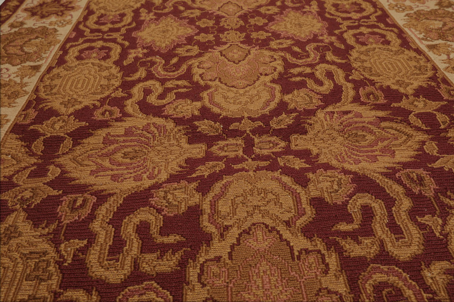 3x5 Rust, Ivory, Gold Color Hand Knotted Soumak 100% Wool Traditional Oriental Rug