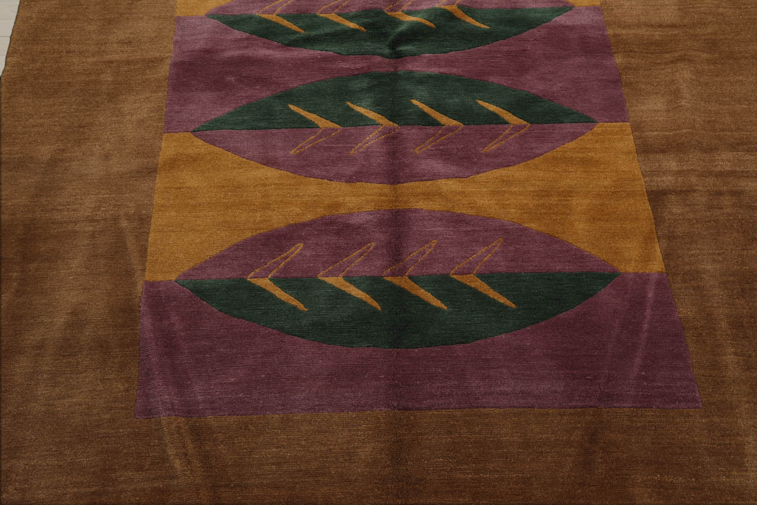 5x7 Lavender, Gold, Brown Color Hand Knotted  100% Wool Contemporary Oriental Rug