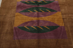 5x7 Lavender, Gold, Brown Color Hand Knotted  100% Wool Contemporary Oriental Rug
