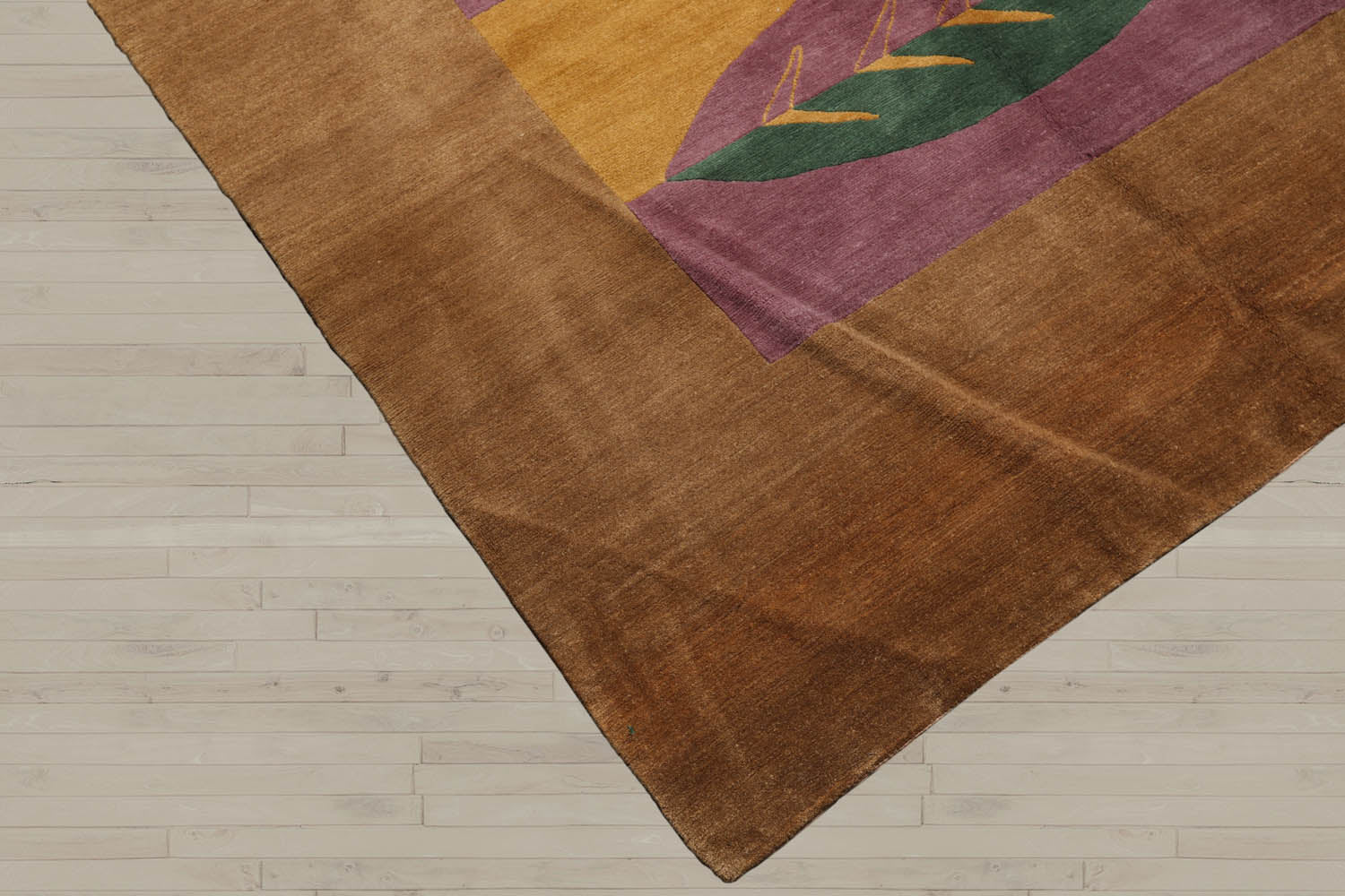 5x7 Lavender, Gold, Brown Color Hand Knotted  100% Wool Contemporary Oriental Rug