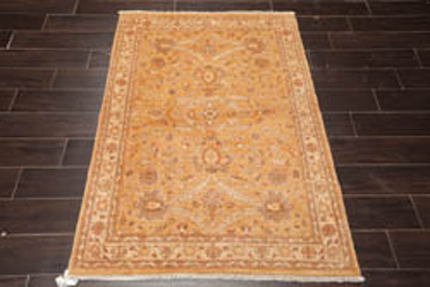 3x5 Caramel, Beige, Taupe Color Hand Knotted Chobi Peshawar 100% Wool Traditional Oriental Rug