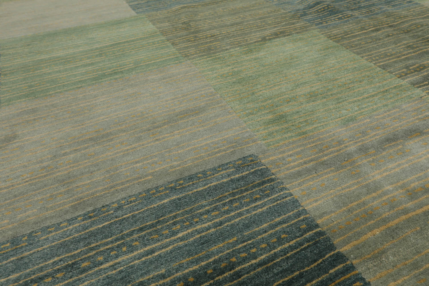 8x10 Aqua, Gray, Blue Color Hand Knotted  100% Wool Modern Oriental Rug