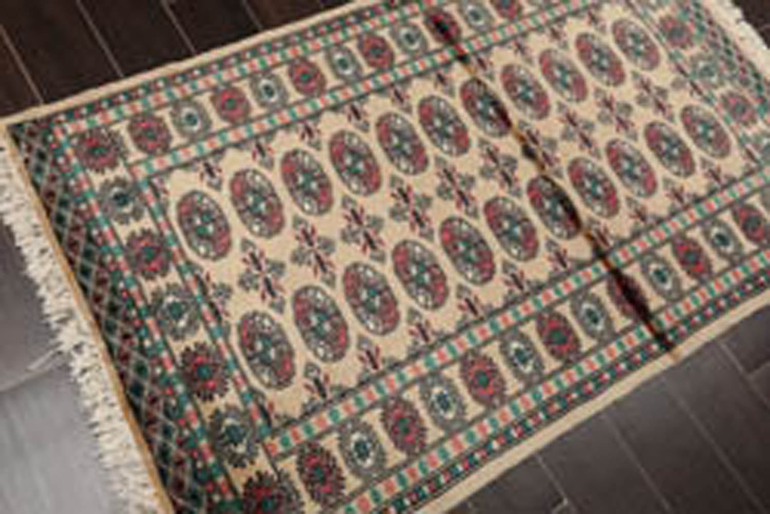 3x5 Beige, Turquoise, Rose Color Hand Knotted Bokhara 100% Wool Traditional Oriental Rug