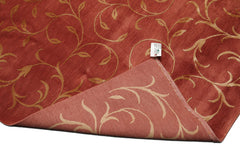 Knotted Rug Red Gold Hand Knotted Multi Size Wool and Silk Tibetan Transitional Rugs