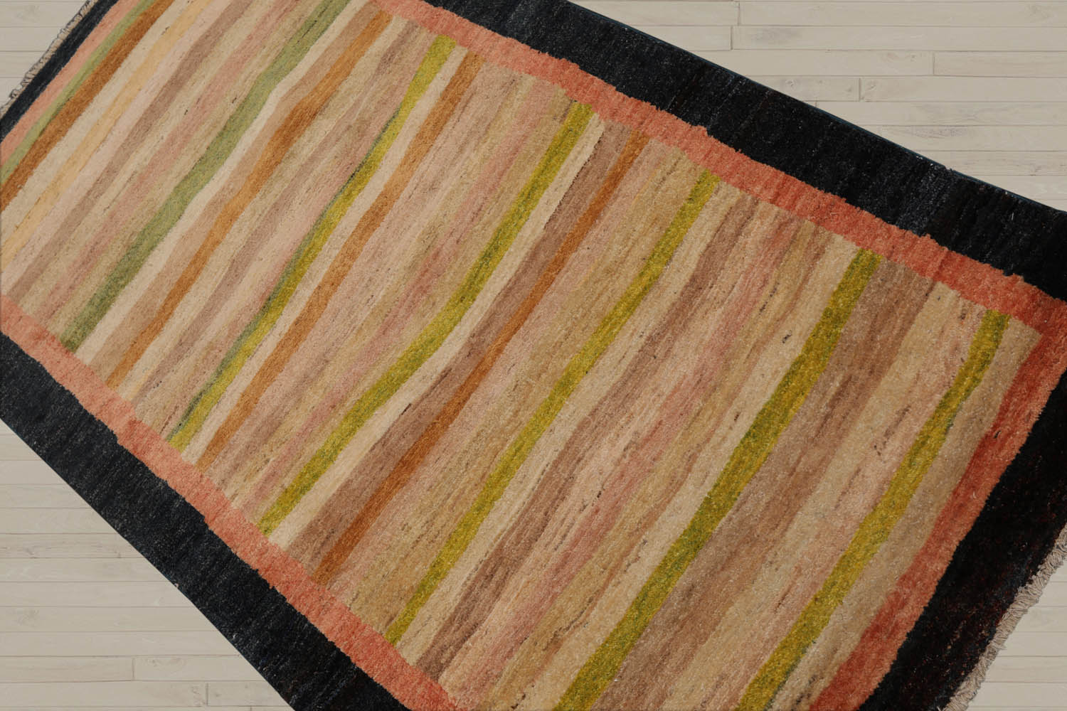 4x6 Beige, Taupe, Lime Color Hand Knotted Peshawar 100% Wool Modern Oriental Rug