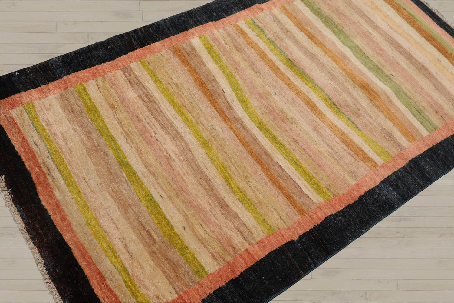 4x6 Beige, Taupe, Lime Color Hand Knotted Peshawar 100% Wool Modern Oriental Rug