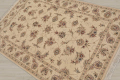 4x6 Ivory, Brown, Gray Color Hand Knotted Sino Persian Wool & Silk Traditional Oriental Rug