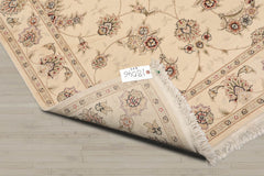 4x6 Ivory, Brown, Gray Color Hand Knotted Sino Persian Wool & Silk Traditional Oriental Rug