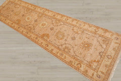 2'6x10 Tan, Caramel, Beige Color Hand Knotted Peshawar 100% Wool Traditional Oriental Rug
