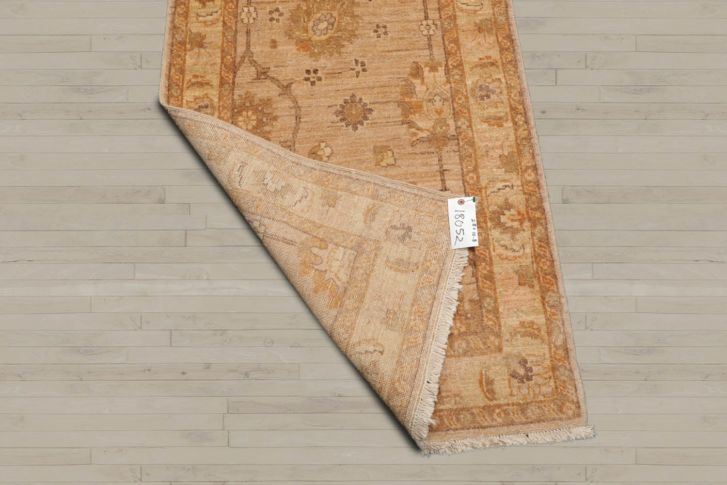 2'6x10 Tan, Caramel, Beige Color Hand Knotted Peshawar 100% Wool Traditional Oriental Rug