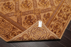 6x9 Caramel, Gold, Brown Color Hand Knotted Tibetan 100% Wool Traditional Oriental Rug