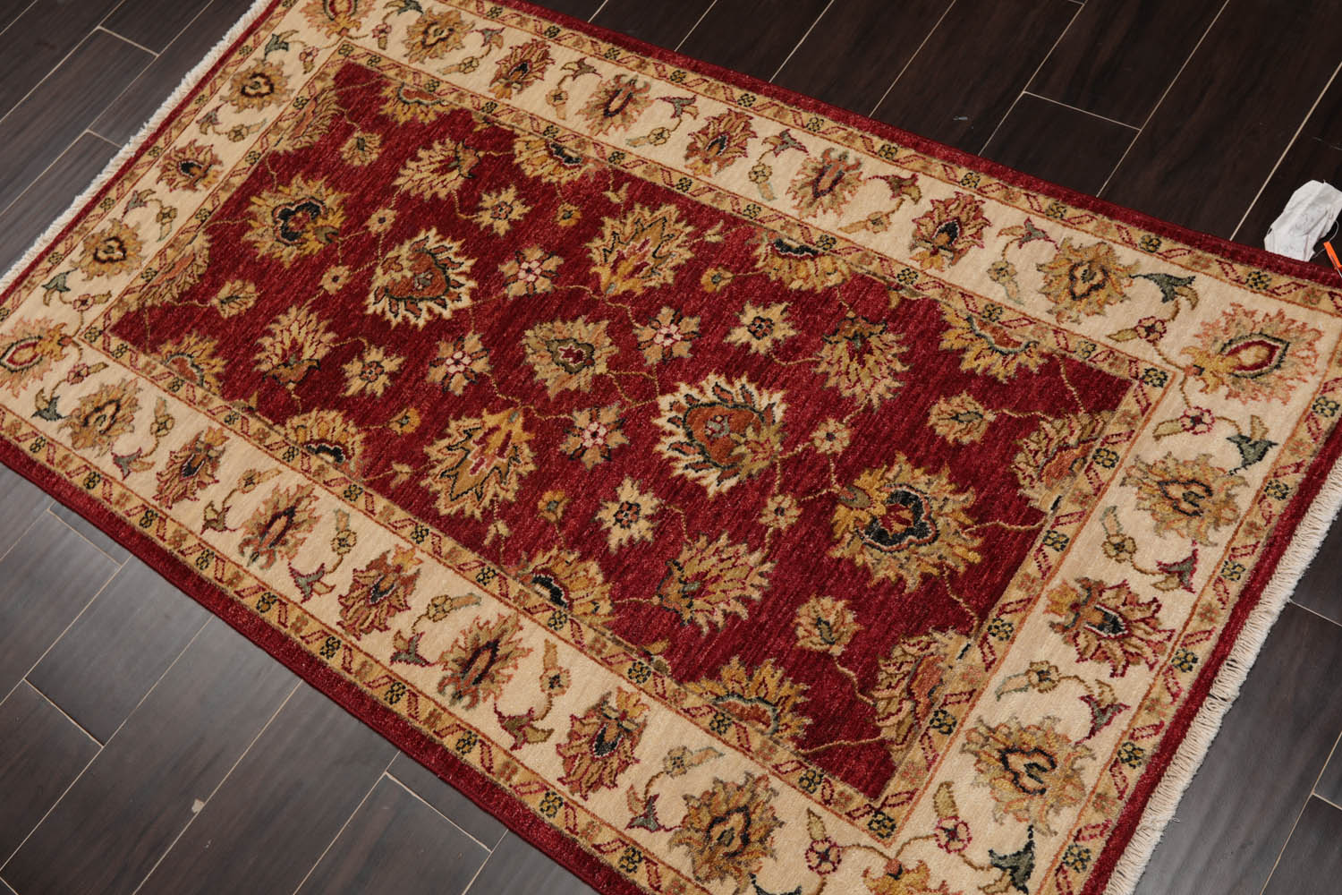3x5 Rusty Red, Beige, Sage Color Hand Knotted Agra 100% Wool Traditional Oriental Rug
